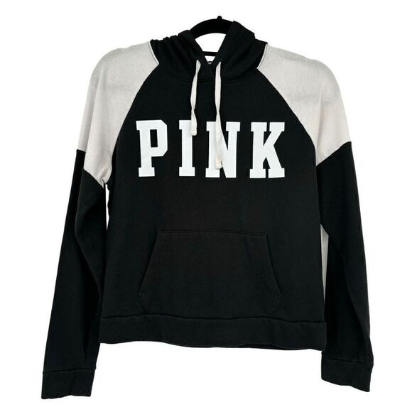 PINK Victoria's Secret Tops - Pink Victoria’s Secret Hoodie Sweatshirt Black Small‎